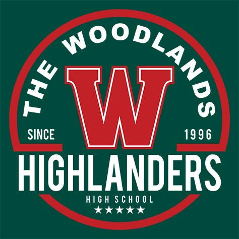 The Woodlands Highlanders Premium Evergreen T-shirt - Design 04