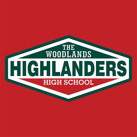 The Woodlands Highlanders Premium Red T-shirt - Design 09