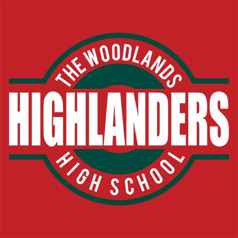 The Woodlands Highlanders Premium Red T-shirt - Design 11