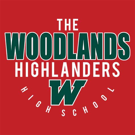 The Woodlands Highlanders Premium Red T-shirt - Design 12