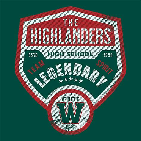 The Woodlands High School Highlanders Dark Green Garment Design 14