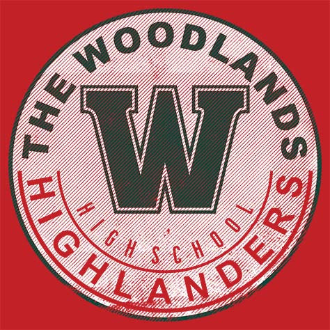 The Woodlands Highlanders Premium Red T-shirt - Design 19