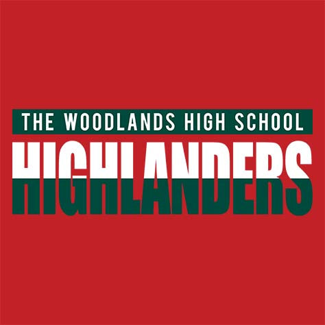 The Woodlands Highlanders Premium Red T-shirt - Design 25