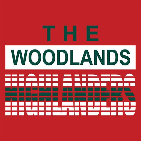 The Woodlands Highlanders Premium Red T-shirt - Design 35