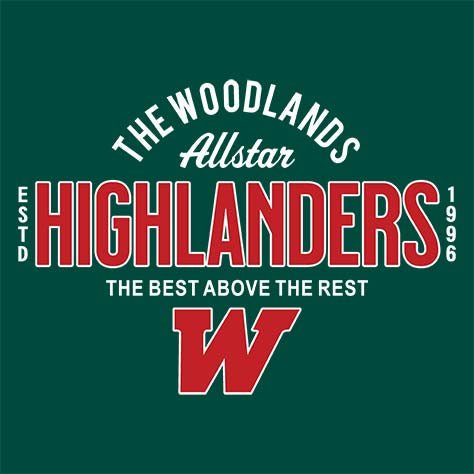 The Woodlands Highlanders Premium Evergreen T-shirt - Design 40