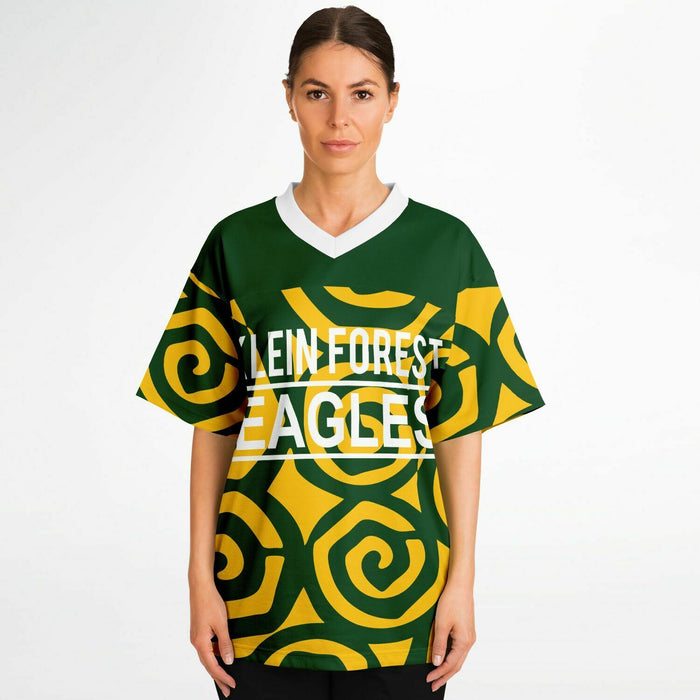 Women wearing Klein Forest Eagles football jersey