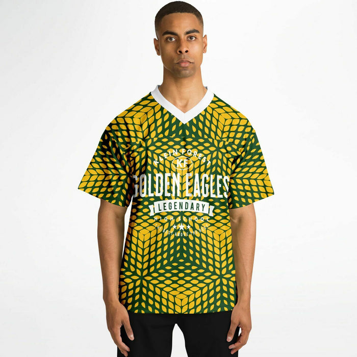 Black man wearing Klein Forest Eagles football Jersey