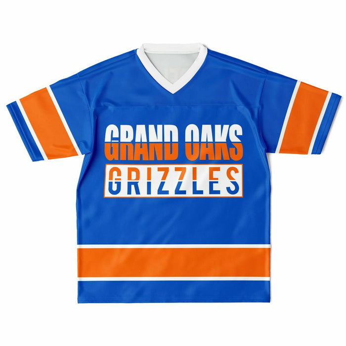 Grand Oaks Grizzlies football jersey laying flat - front 