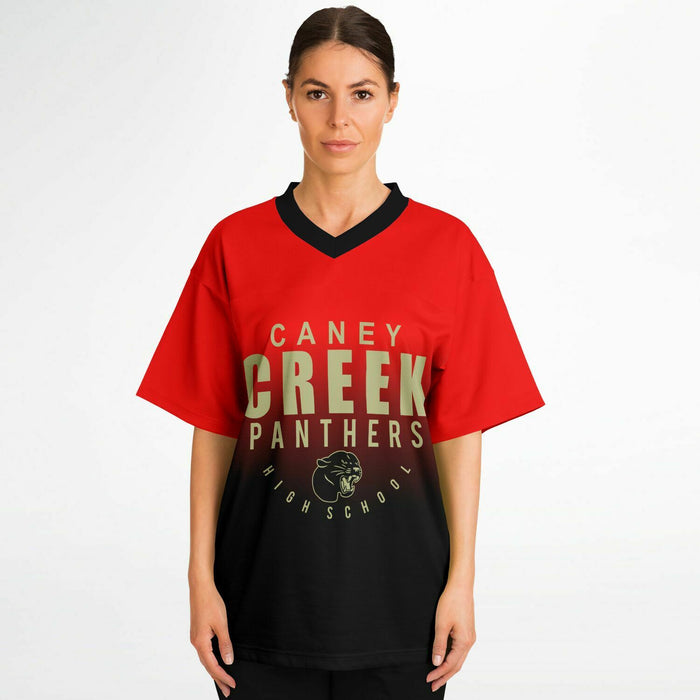 Women wearing Caney Creek Panthers football jersey 05