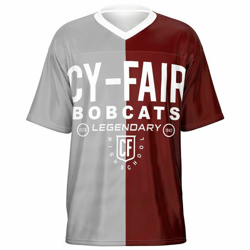 Cy-Fair Bobcats football jersey -  ghost view - front