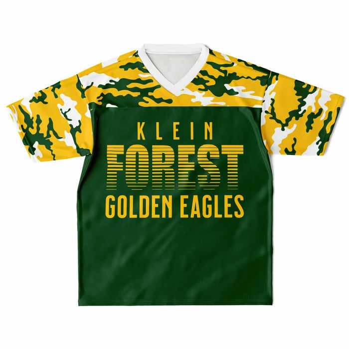 Klein Forest Eagles football jersey laying flat - front 