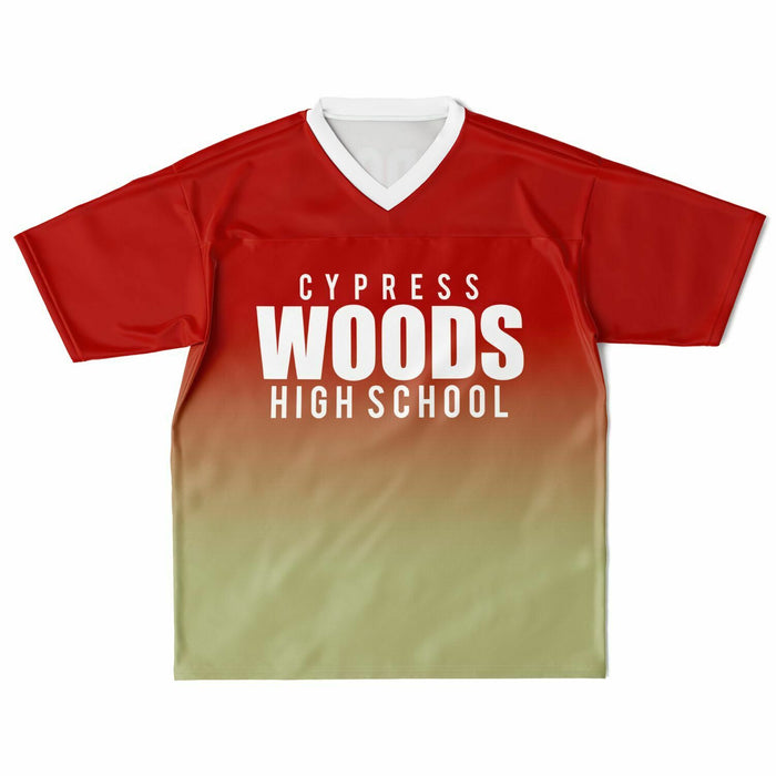 Cypress Woods Wildcats football jersey laying flat - front  05