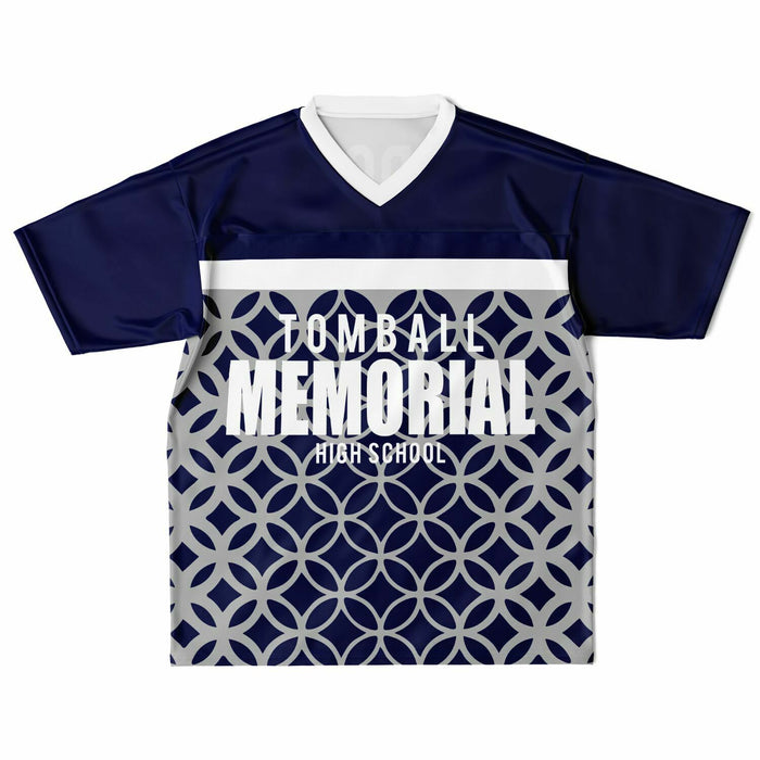 Tomball Memorial Wildcats High School football jersey laying flat - front 