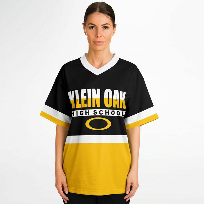 Women wearing Klein Oak Panthers football jersey