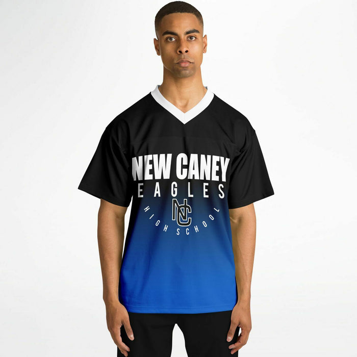 Black man wearing New Caney Eagles football Jersey 05