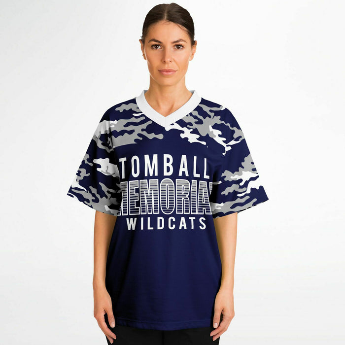 Women wearing Tomball Memorial Wildcats High School football jersey