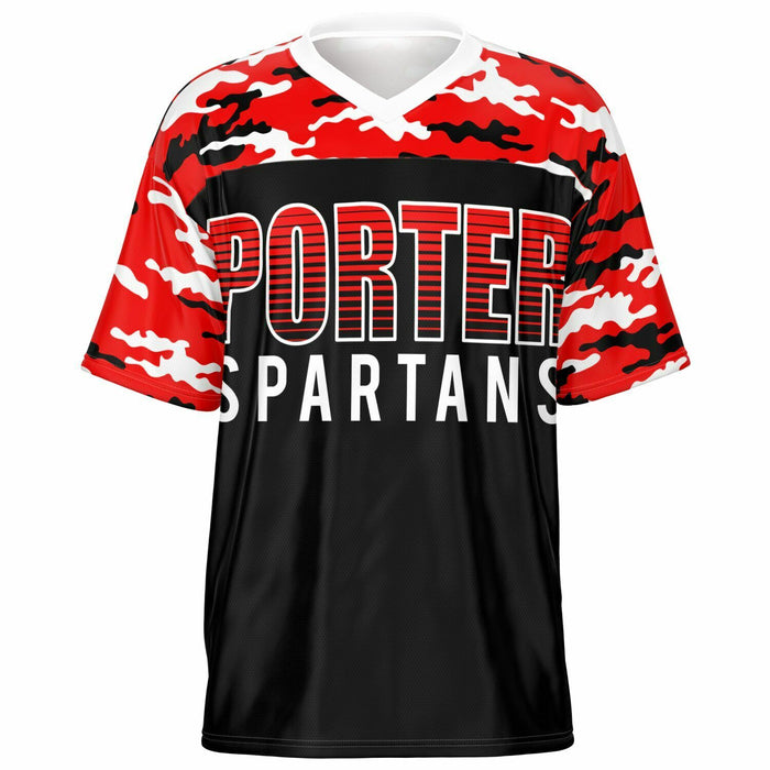 Porter Spartans High School football jersey -  ghost view - front