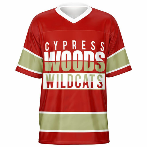 Cypress Woods Wildcats football jersey -  ghost view - front 13