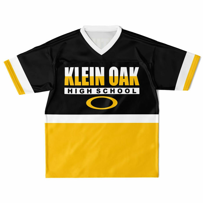 Klein Oak Panthers football jersey laying flat - front 