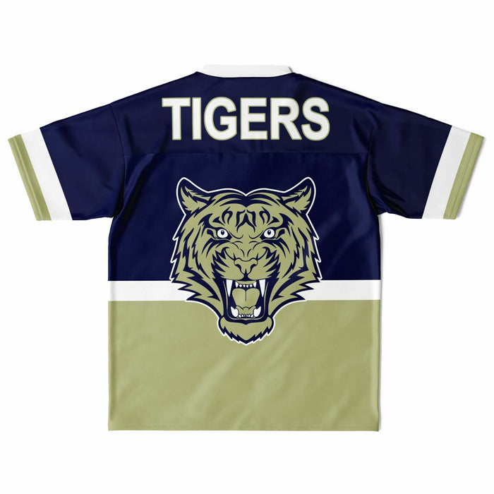 Klein Collins Tigers football jersey laying flat - back 10