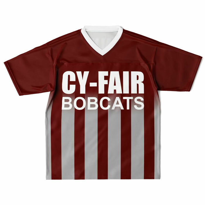 Cy-Fair Bobcats football jersey laying flat - front 