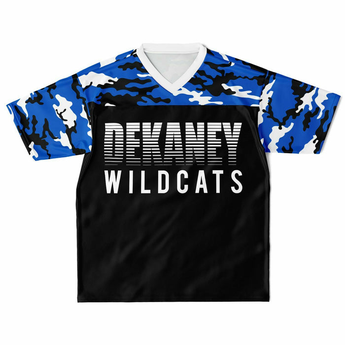 Dekaney Wildcats football jersey laying flat - front 