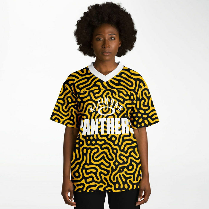 Black woman wearing Klein Oak Panthers football Jersey