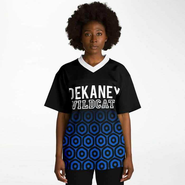 Black woman wearing Dekaney Wildcats football Jersey