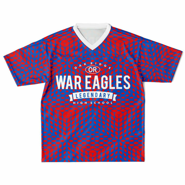 Oak Ridge War Eagles High School football jersey laying flat - front 