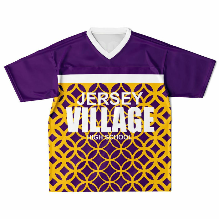 Jersey Village Falcons football jersey laying flat - front 