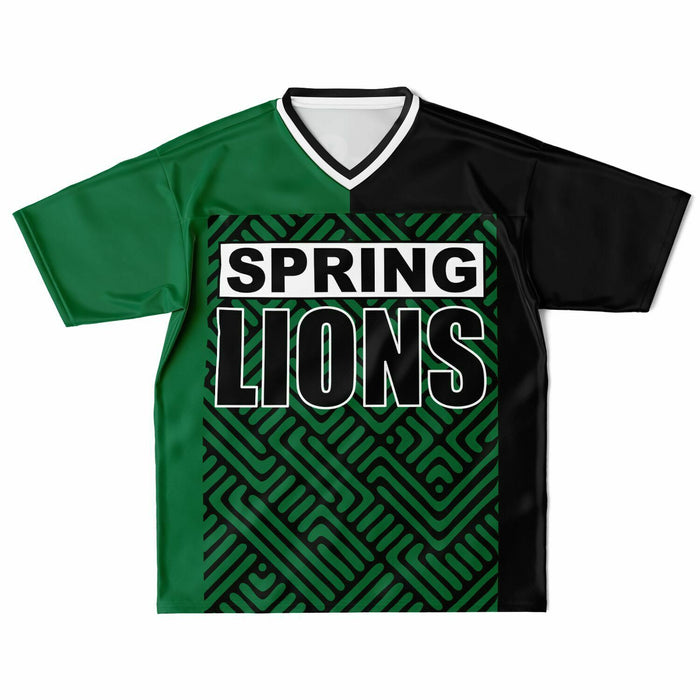 Spring Lions High School football jersey laying flat - front 