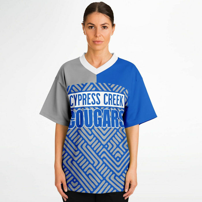 Women wearing Cypress Creek Cougars football jersey