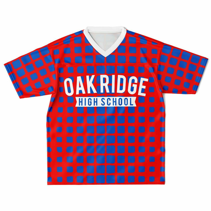 Oak Ridge War Eagles High School football jersey laying flat - front 