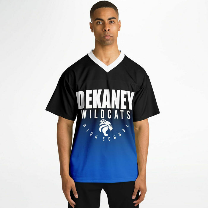 Black man wearing Dekaney Wildcats football Jersey