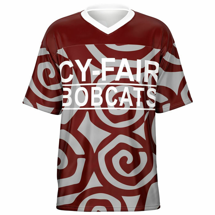 Cy-Fair Bobcats football jersey -  ghost view - front