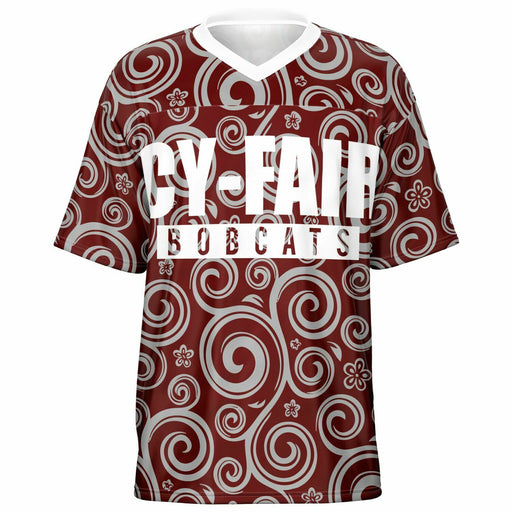 Cy-Fair Bobcats football jersey -  ghost view - front