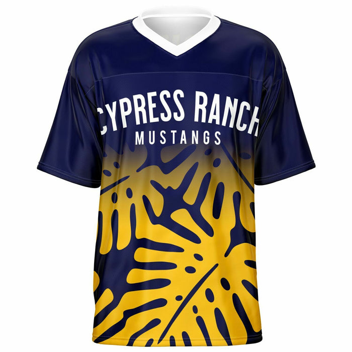 Cypress Ranch Mustangs football jersey -  ghost view - front