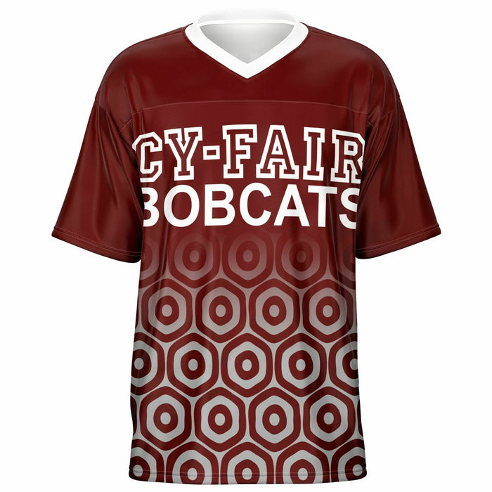 Cy-Fair Bobcats football jersey -  ghost view - front