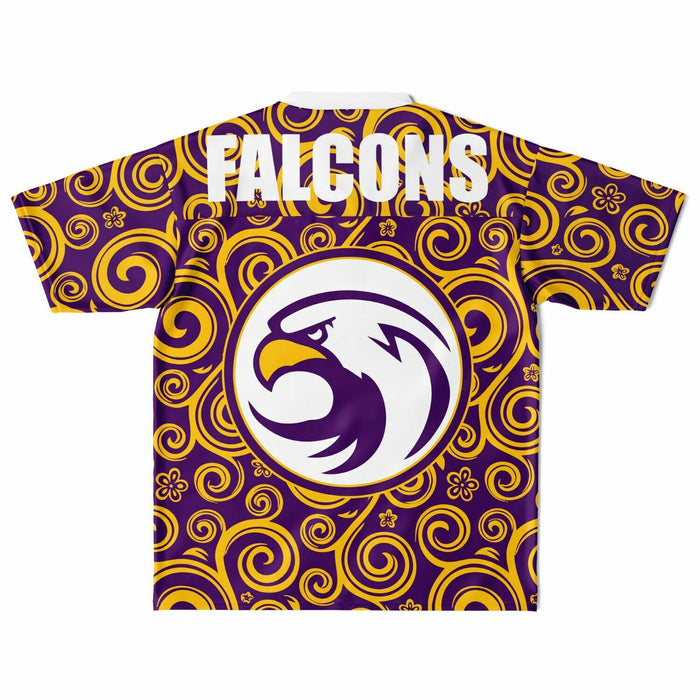 Jersey Village Falcons football jersey laying flat - back