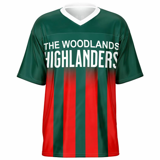 The Woodlands Highlanders High School football jersey -  ghost view - front