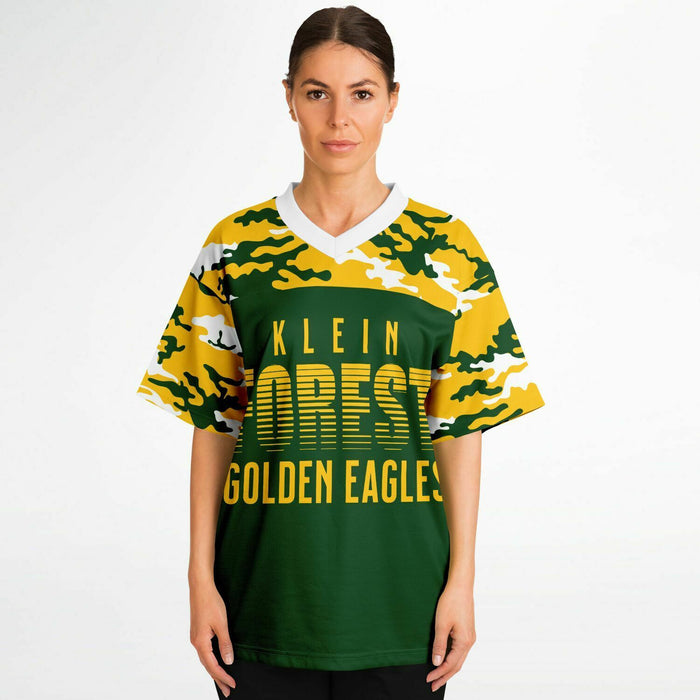 Women wearing Klein Forest Eagles football jersey