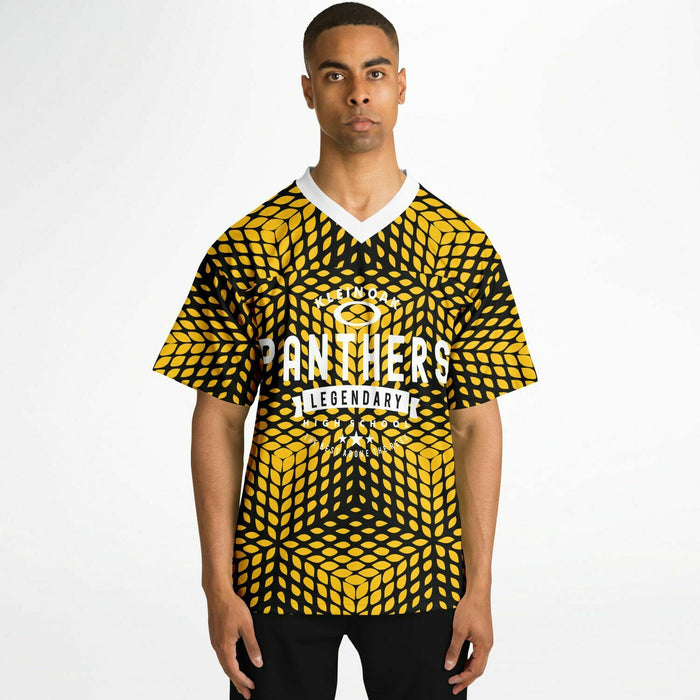 Black man wearing Klein Oak Panthers football Jersey