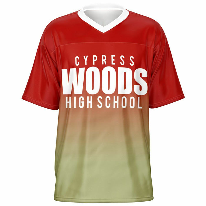 Cypress Woods Wildcats football jersey -  ghost view - front 05