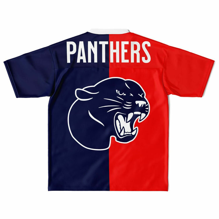 Cypress Springs Panthers football jersey laying flat - back