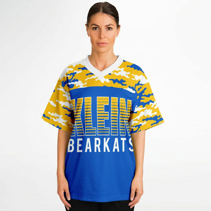 Women wearing Klein Bearkats football jersey