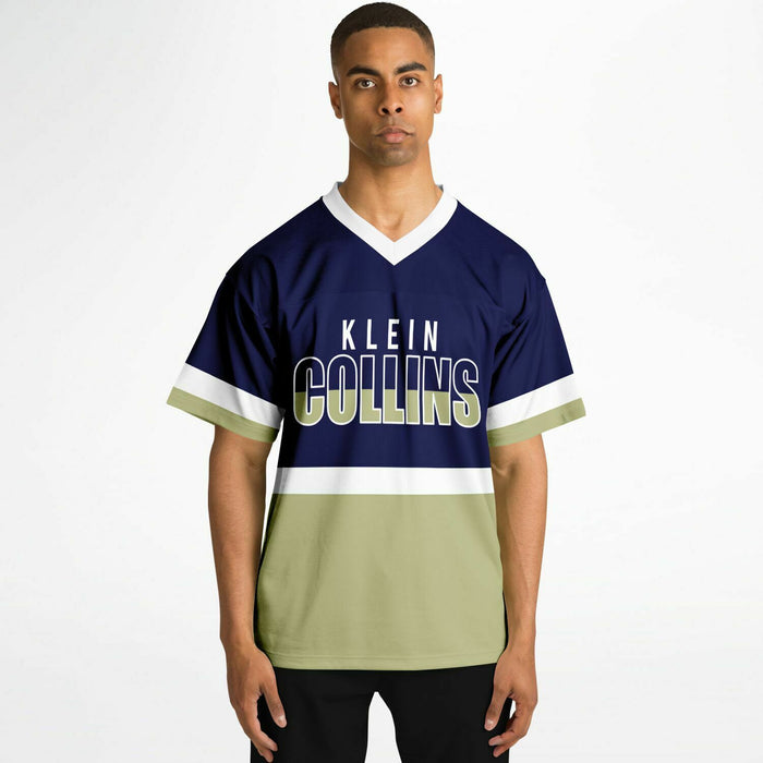 Black man wearing Klein Collins Tigers football Jersey 10