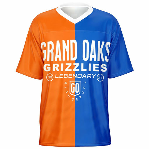 Grand Oaks Grizzlies football jersey -  ghost view - front