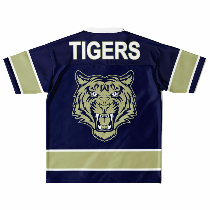 Klein Collins Tigers football jersey laying flat - back 13