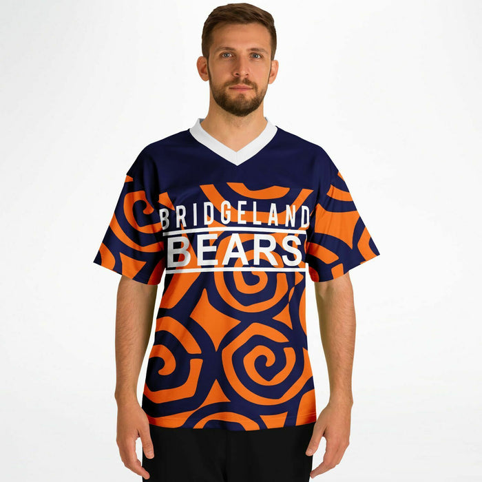 Man wearing Bridgeland Bears football jersey 