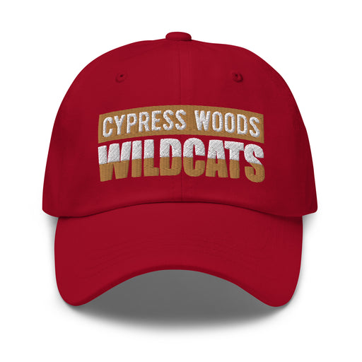 Cypress Woods Wildcats Deep Red Relaxed Fit Cap 201